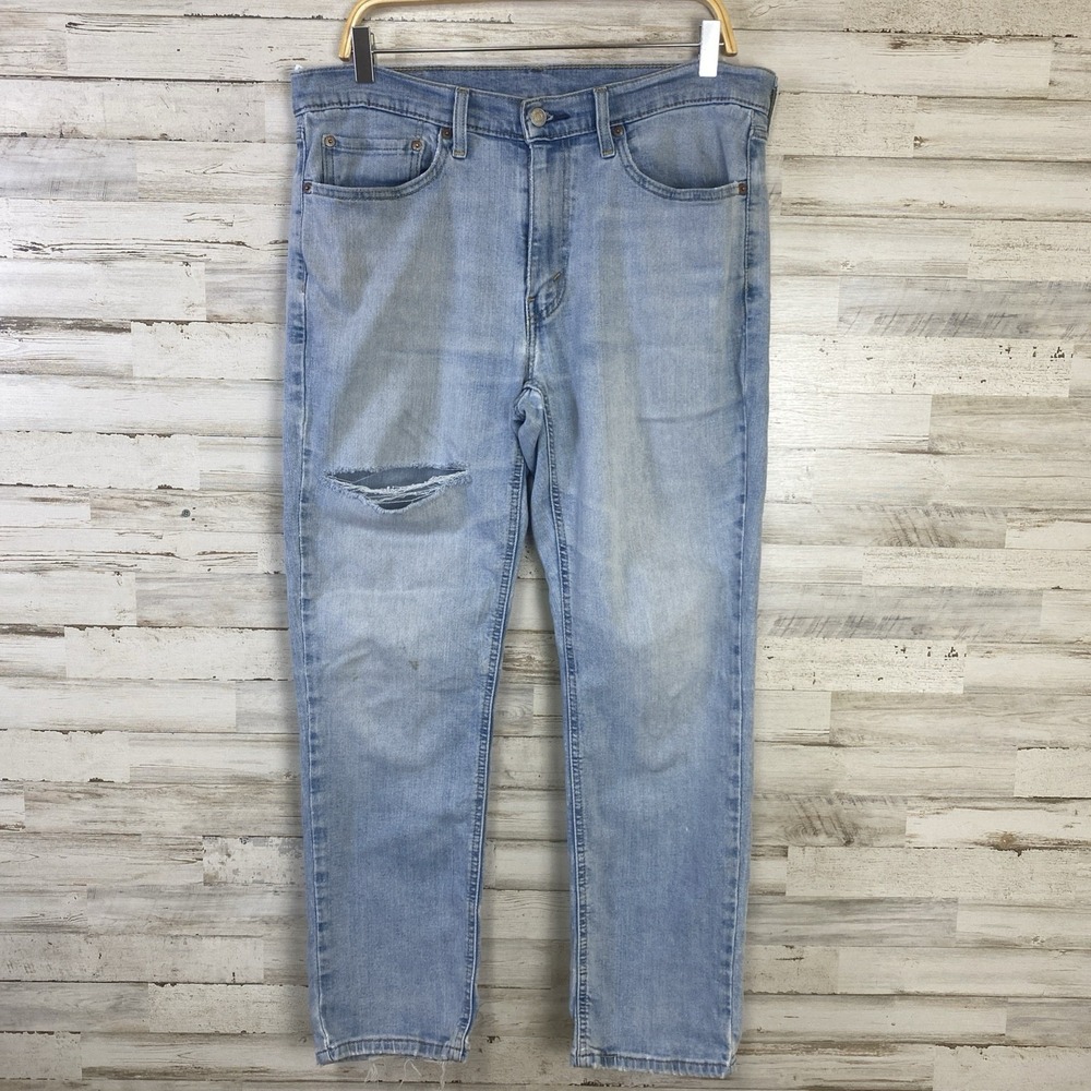 Levi's 541 Jeans Men 34x30 Blue Denim Light Wash Athletic Tapered Distressed